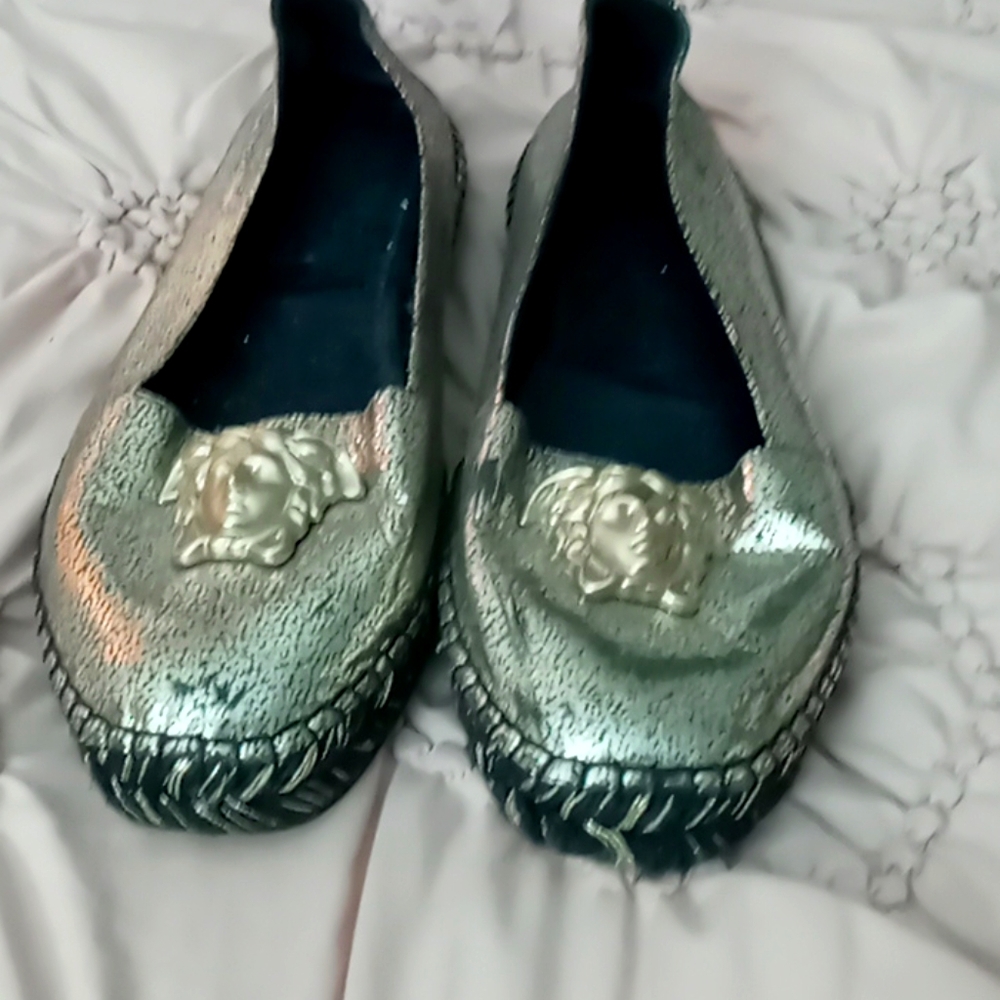 Auth Gold Versace Espadrilles